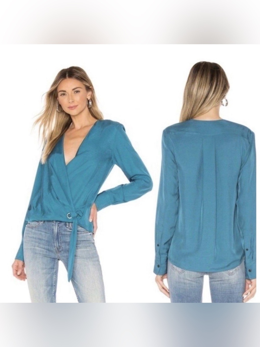 rag & bone Teal Felix Blouse